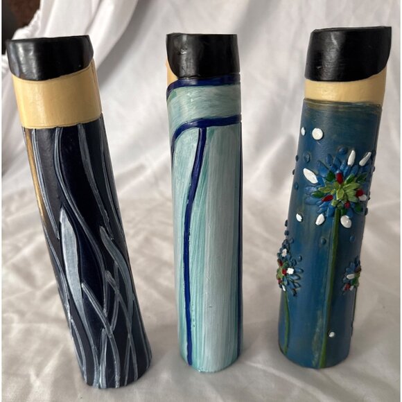 3 Bohemian Family Face Vases - Picture 3 of 3